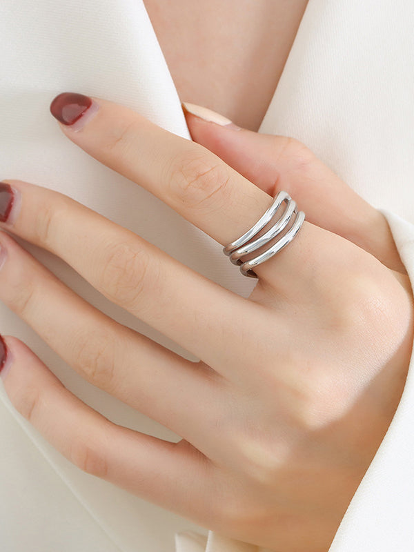 Outfit Flow - Titanium Steel Three-Layered Ring