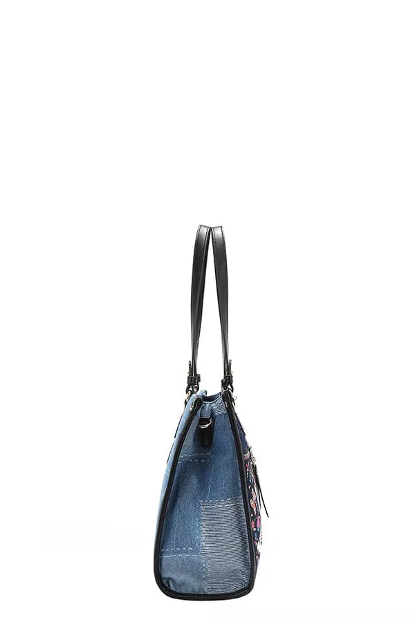 Nicole Lee USA Bosque de Amor Denim Tote Bag OutfitFlow