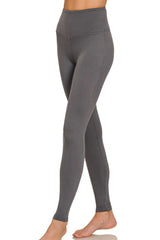 Zenana Premium Microfiber Wide Waistband Leggings OutfitFlow