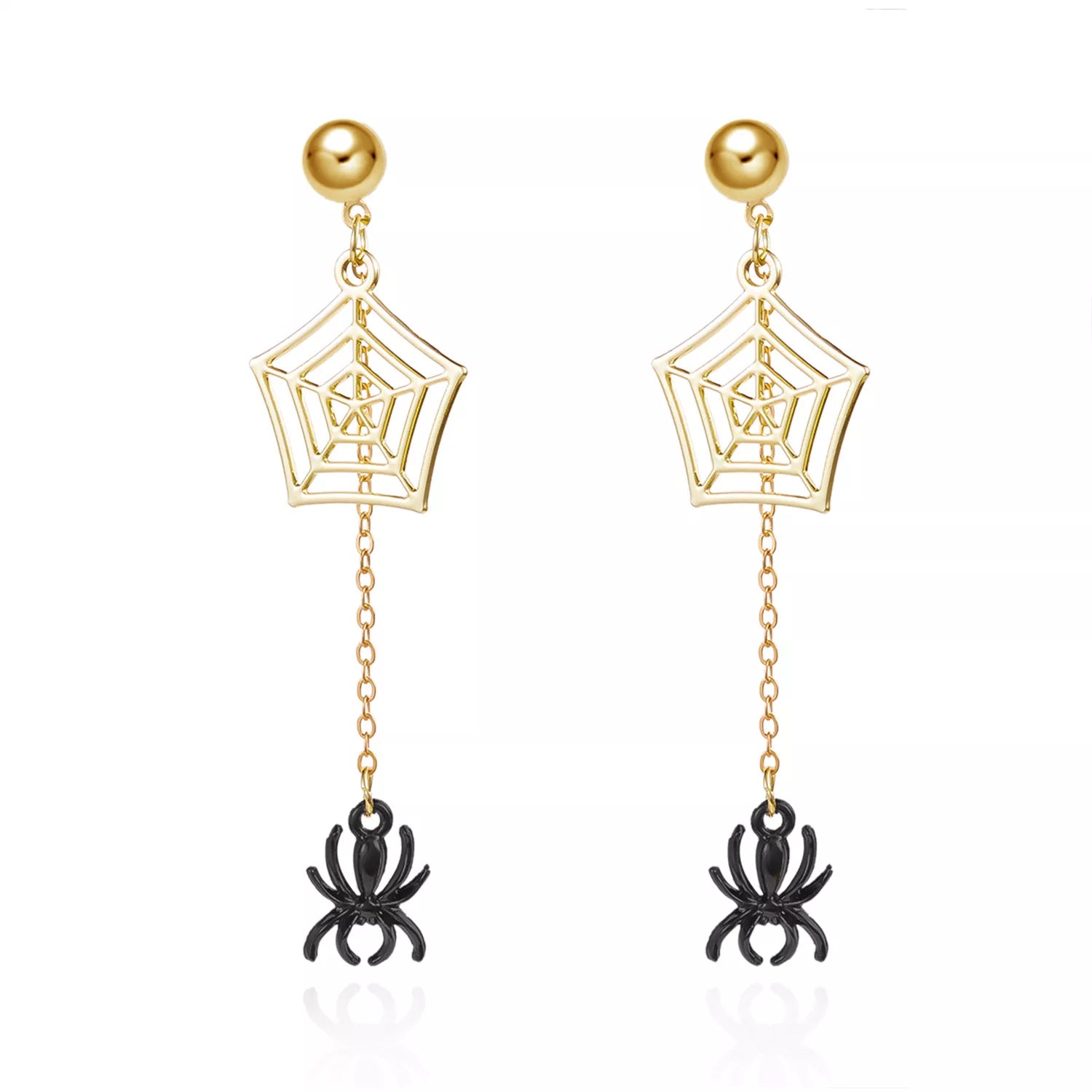 18K Gold-Plated Spider Drop Earrings OutfitFlow