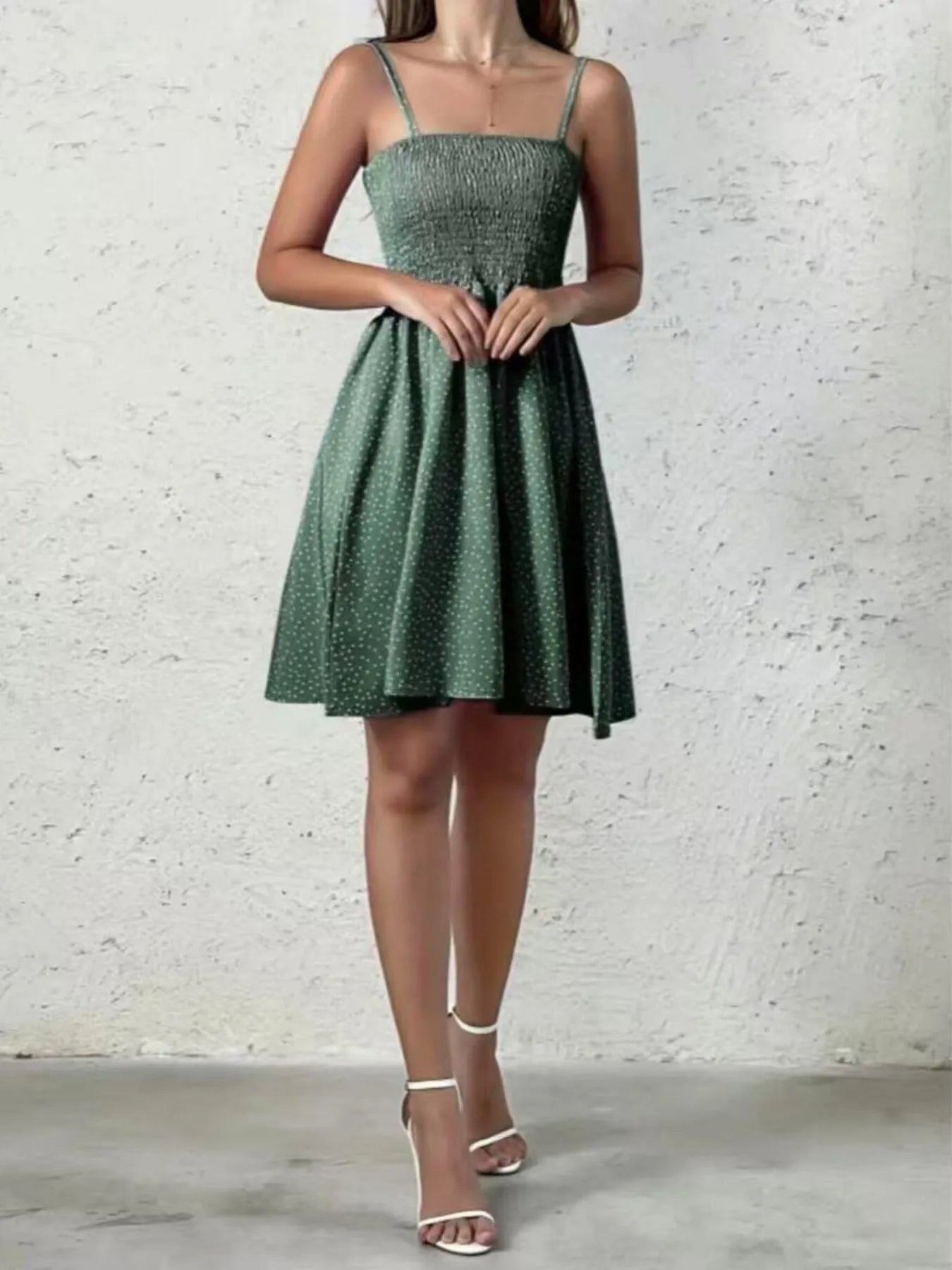 Full Size Smocked Square Neck Cami Dress Plus Size OutfitFlow