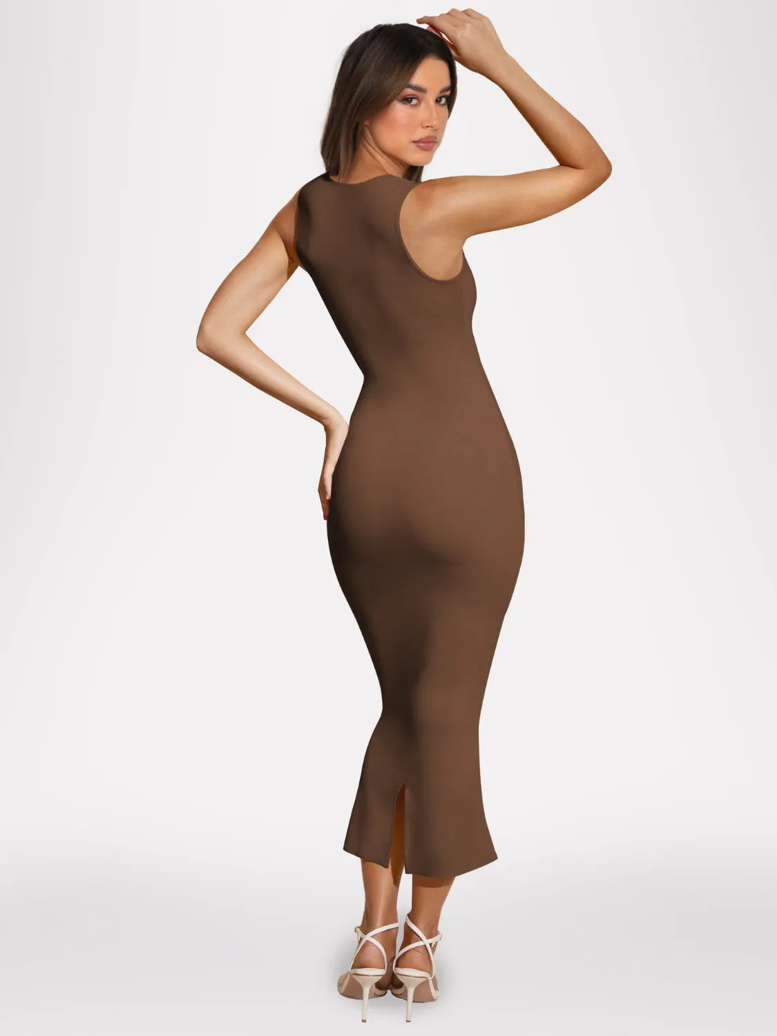 Slit Back Sleeveless Maxi Tank Dress OutfitFlow
