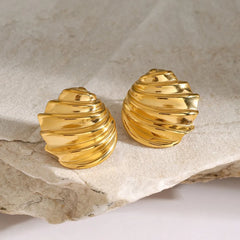 Stainless Steel Shell Shape Stud Earrings OutfitFlow