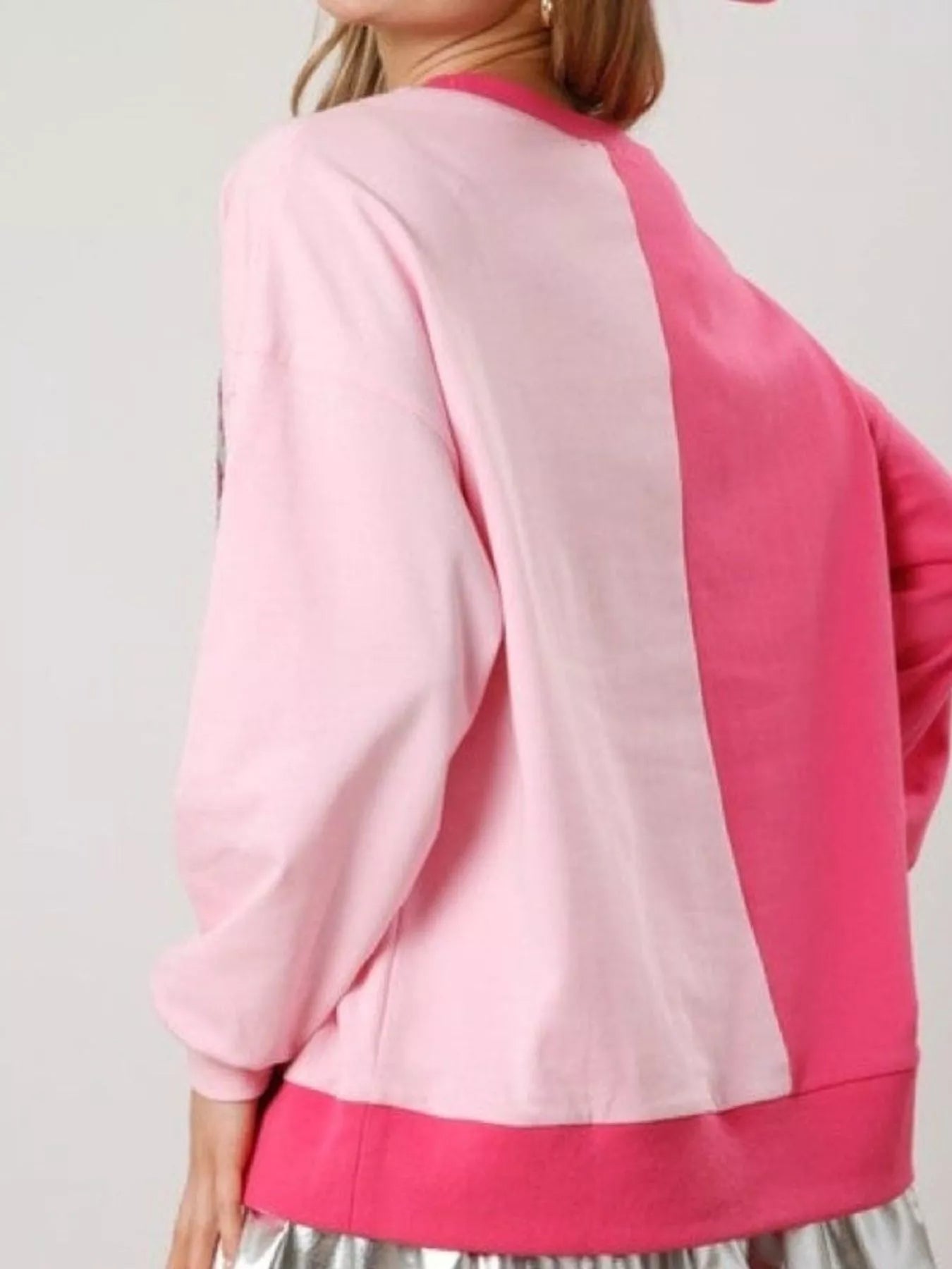 Sequin Boots Color Block Sweatshirt OutfitFlow