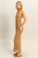 HYFVE Sleeveless Crochet Open Back Maxi Dress OutfitFlow