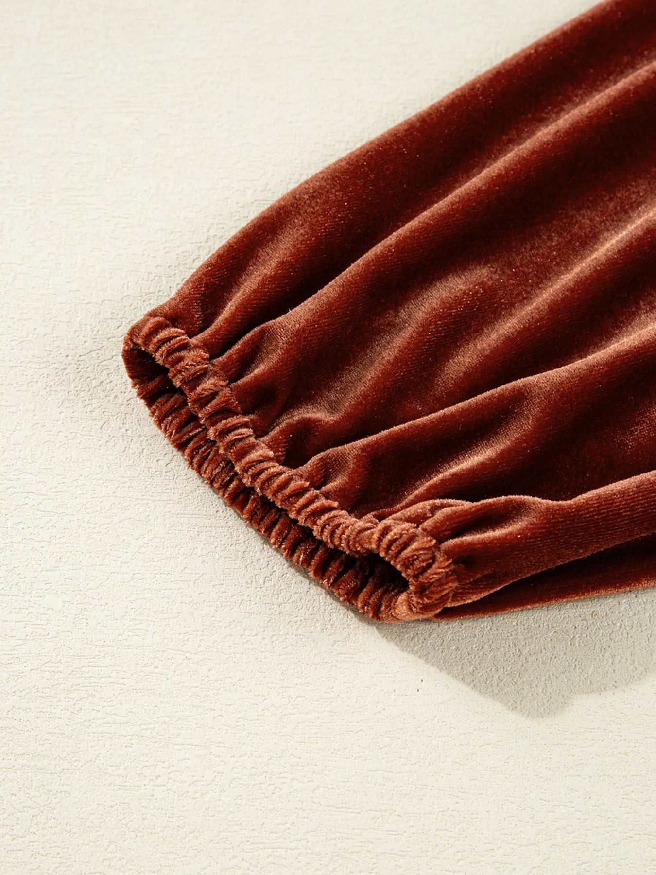 V Neck Puff Sleeve Velvet Dress OutfitFlow