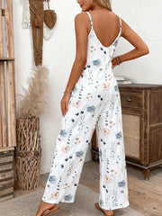 Floral Print Spaghetti Strap Casual Jumpsuit Trendsi