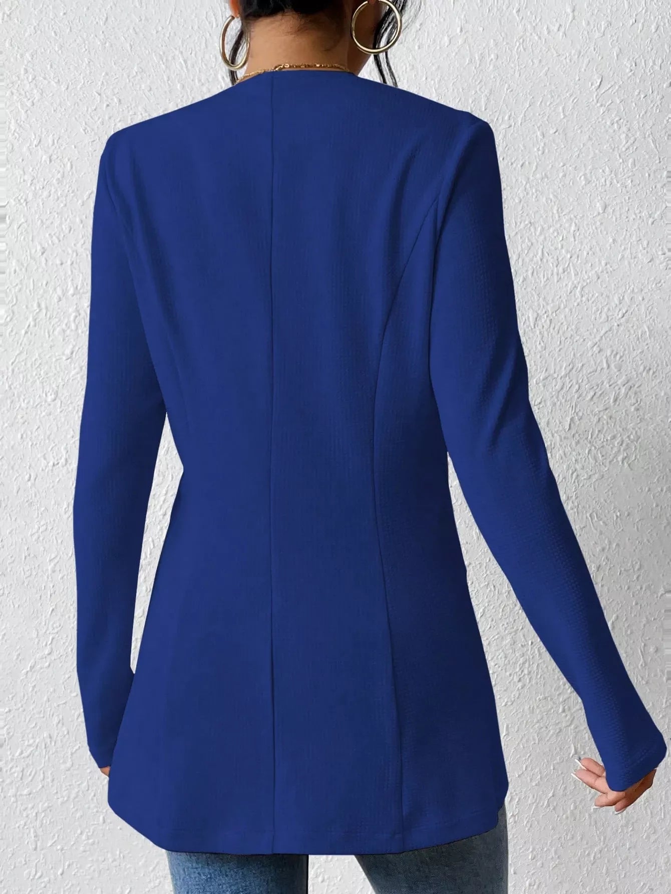 One Button Long Sleeve Blazer OutfitFlow