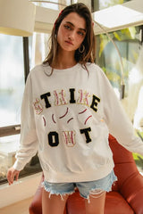 BiBi Baseballs Strikeout Patches French Terry Sweatshirt OutfitFlow