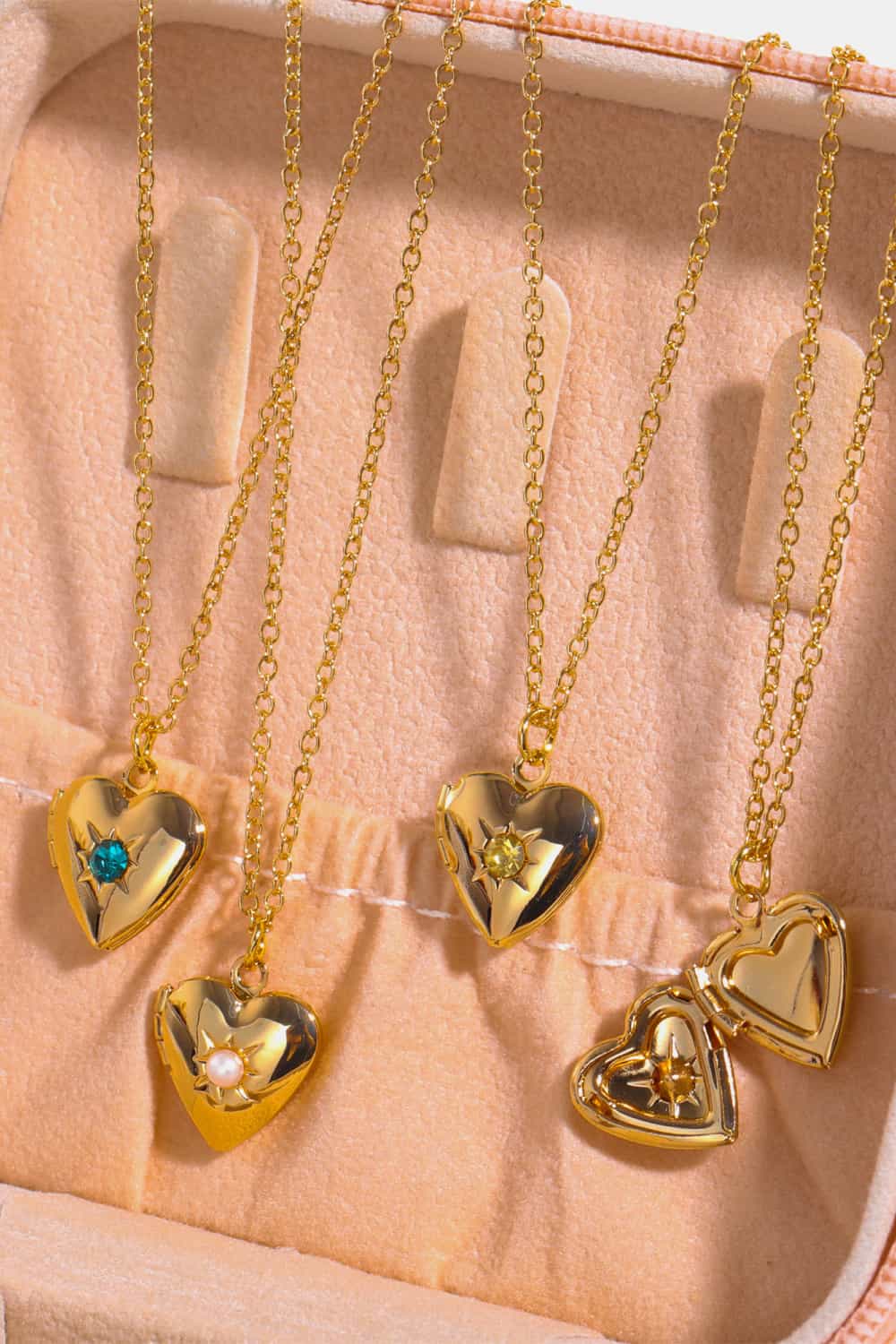 Zircon Heart Shape 14K Gold-Plated Pendant Necklace OutfitFlow