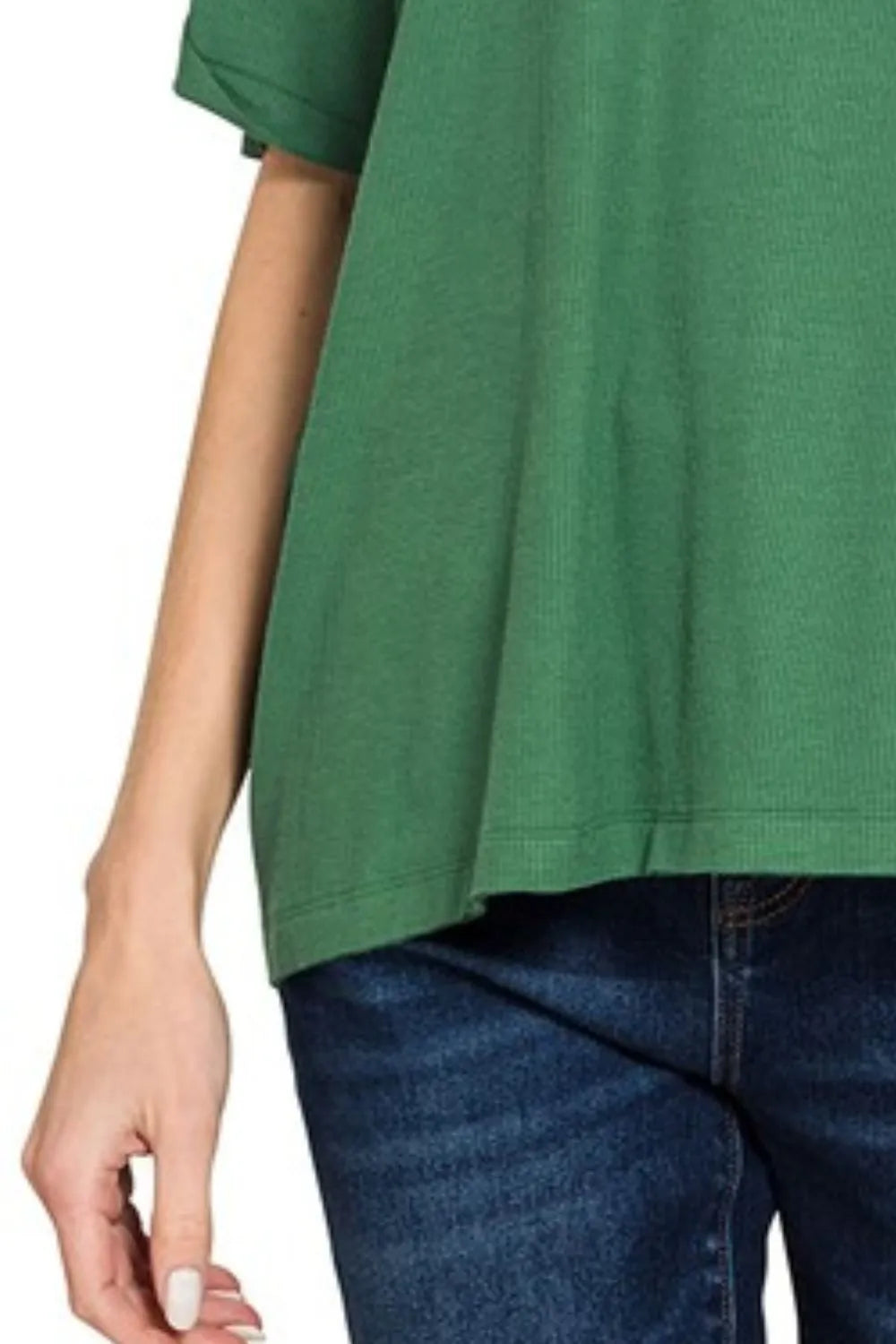 Zenana Oversized Ribbed Round Neck Short Sleeve Tee OutfitFlow
