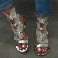 Open Toe Platform Sandals Silver OutfitFlow