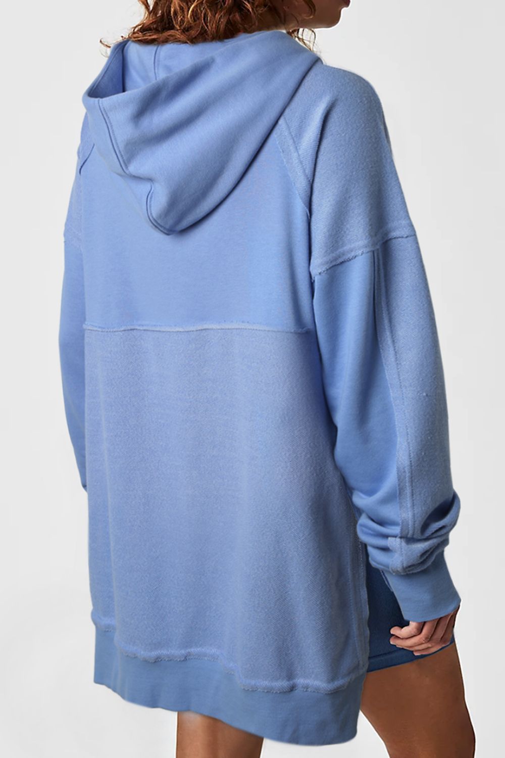 Outfit Flow - Exposed Seam Kangaroo Pocket Long Sleeve Hoodie