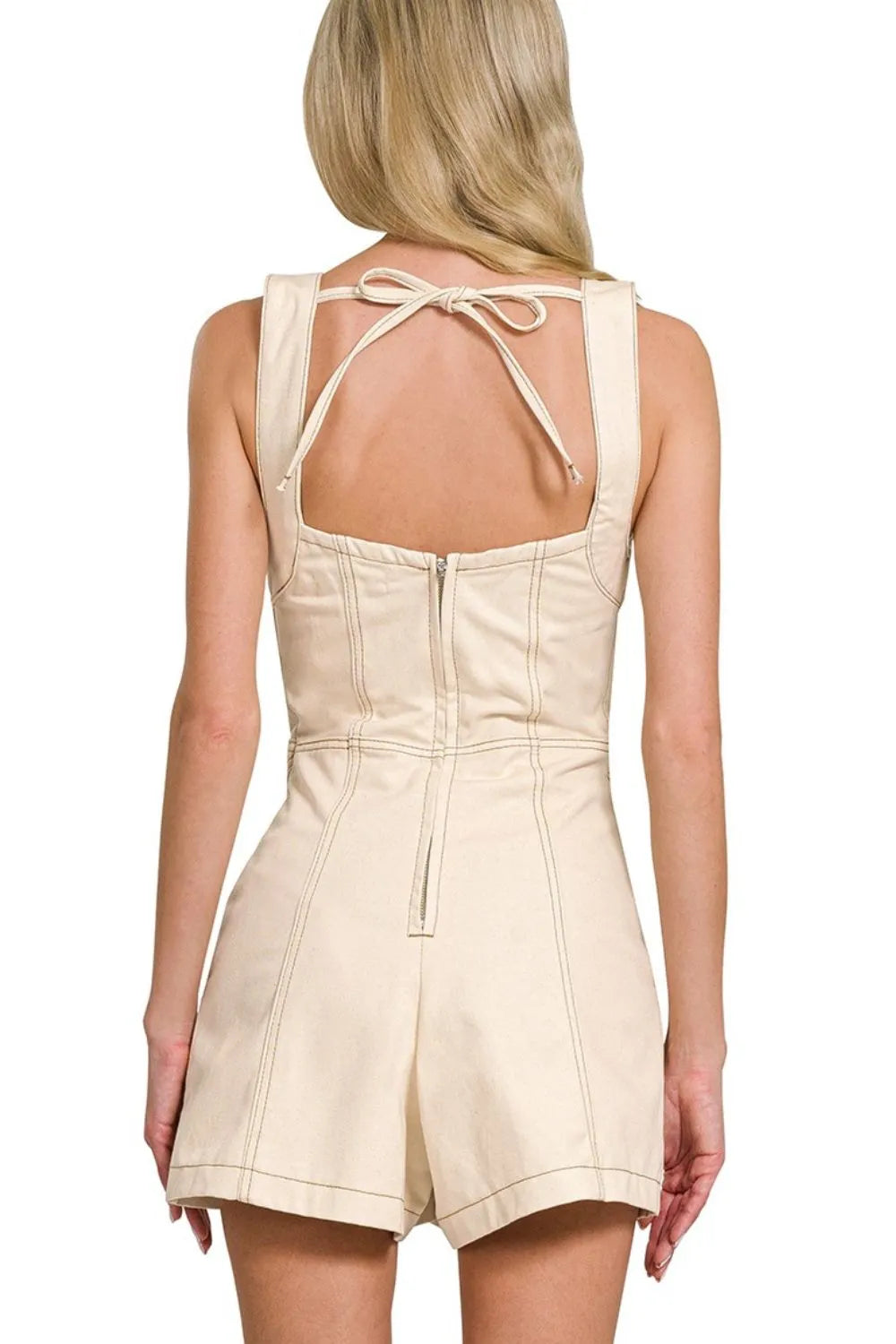 Zenana Tie Back Romper OutfitFlow