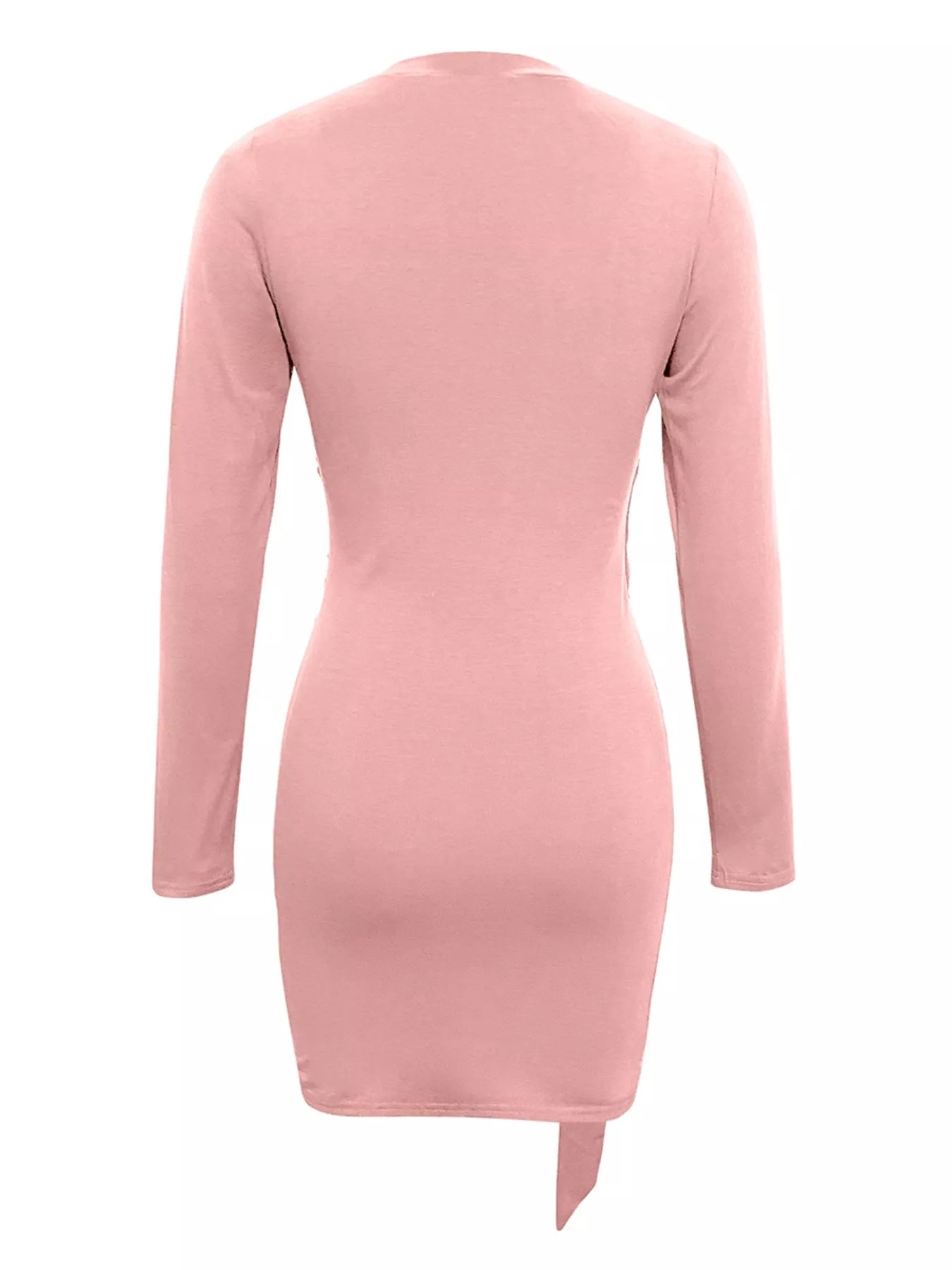Round Neck Long Sleeve Bodycon Dress OutfitFlow