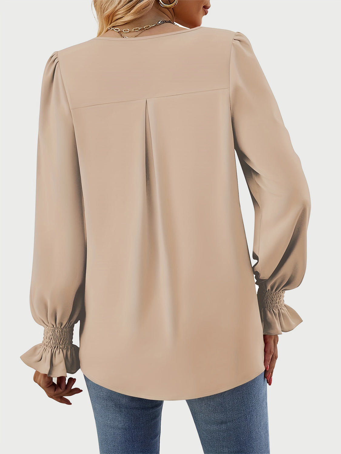 Outfit Flow - V-Neck Flounce Sleeve Top