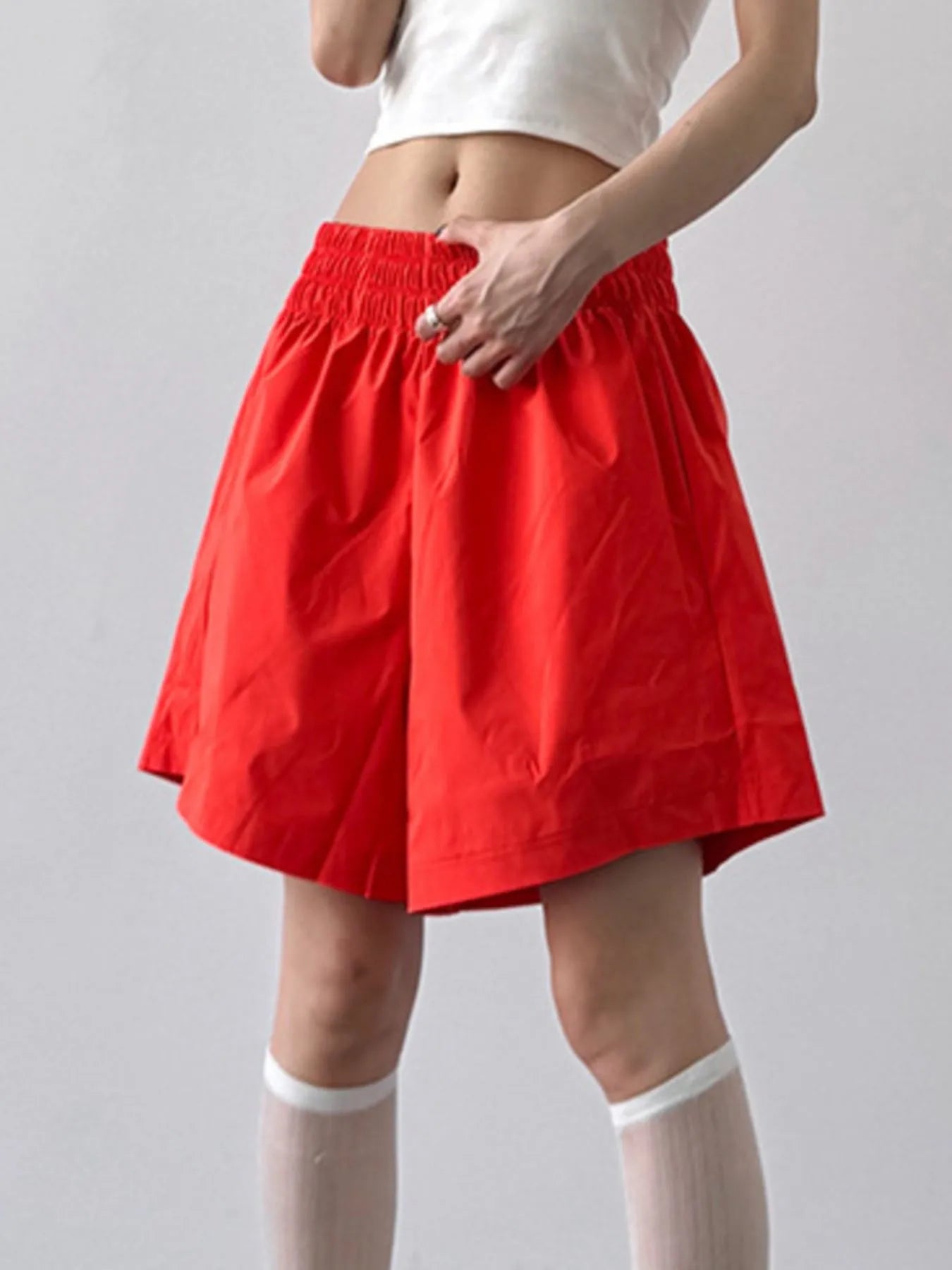 Smocked Wide-Leg Shorts OutfitFlow