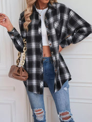 Casual Plaid Button Up Shirt Trendsi