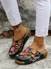 Floral Round Neck Sandals OutfitFlow