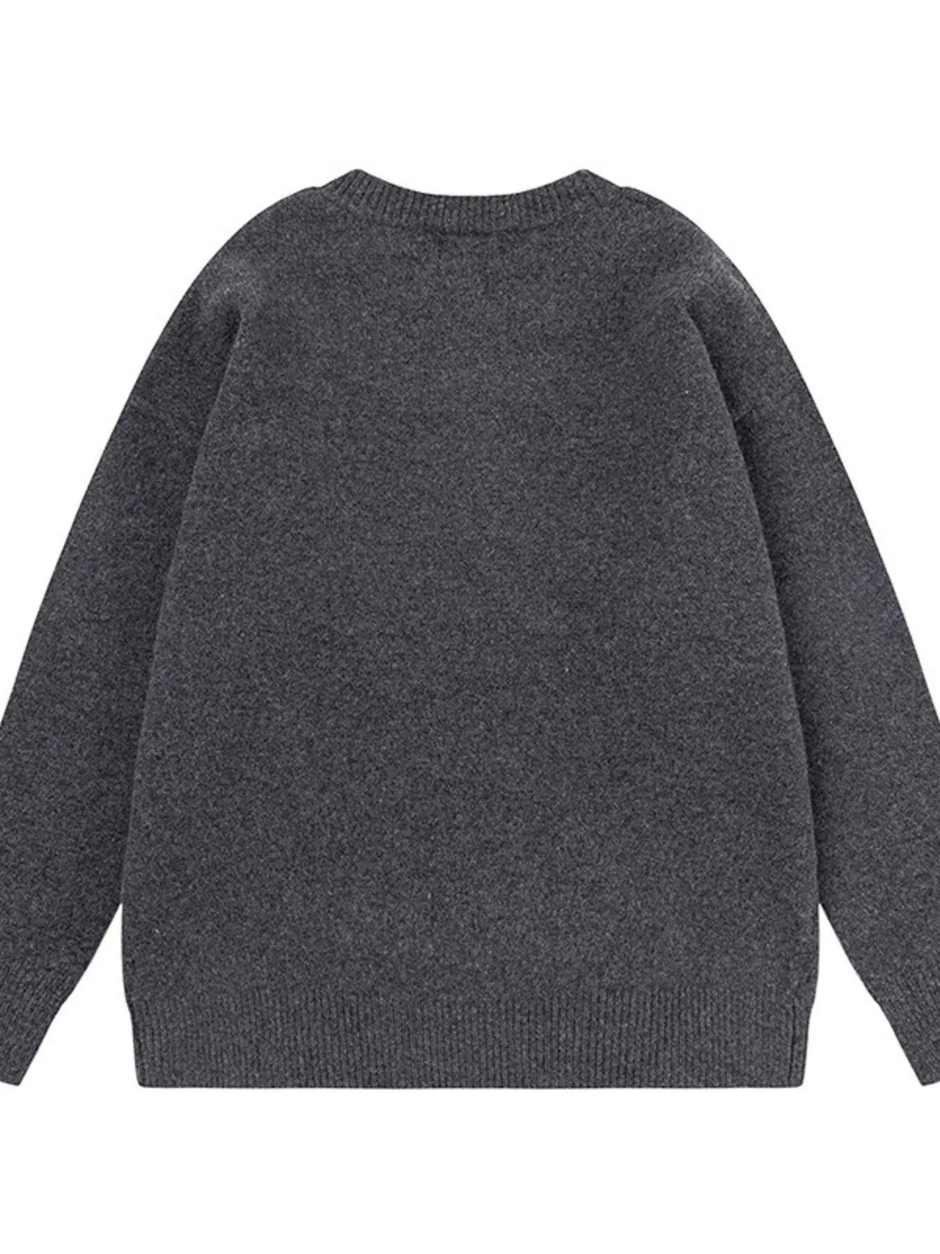 Men's Letter Ribbed Hem Round Neck Sweater OutfitFlow