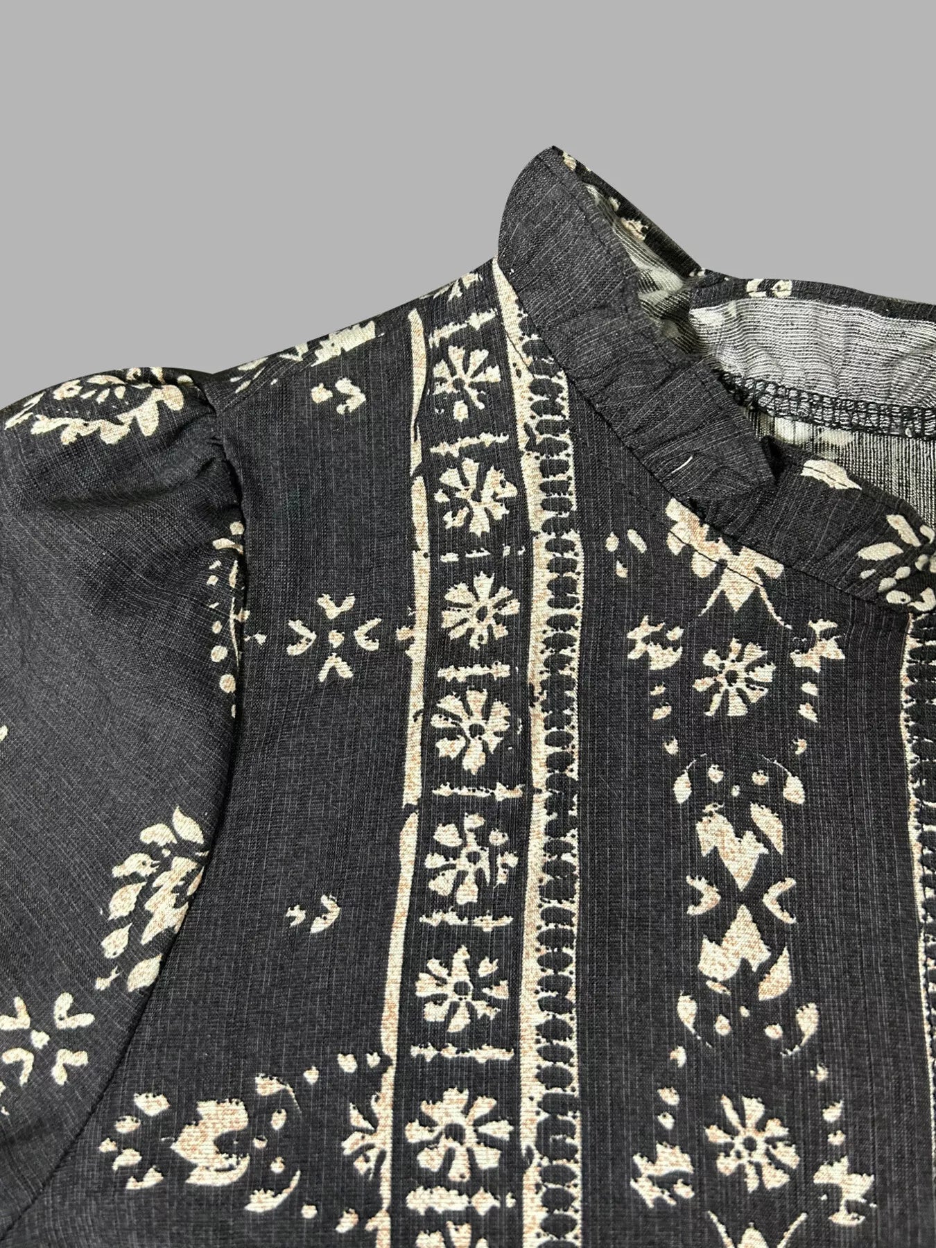 Printed Long Sleeve Blouse OutfitFlow