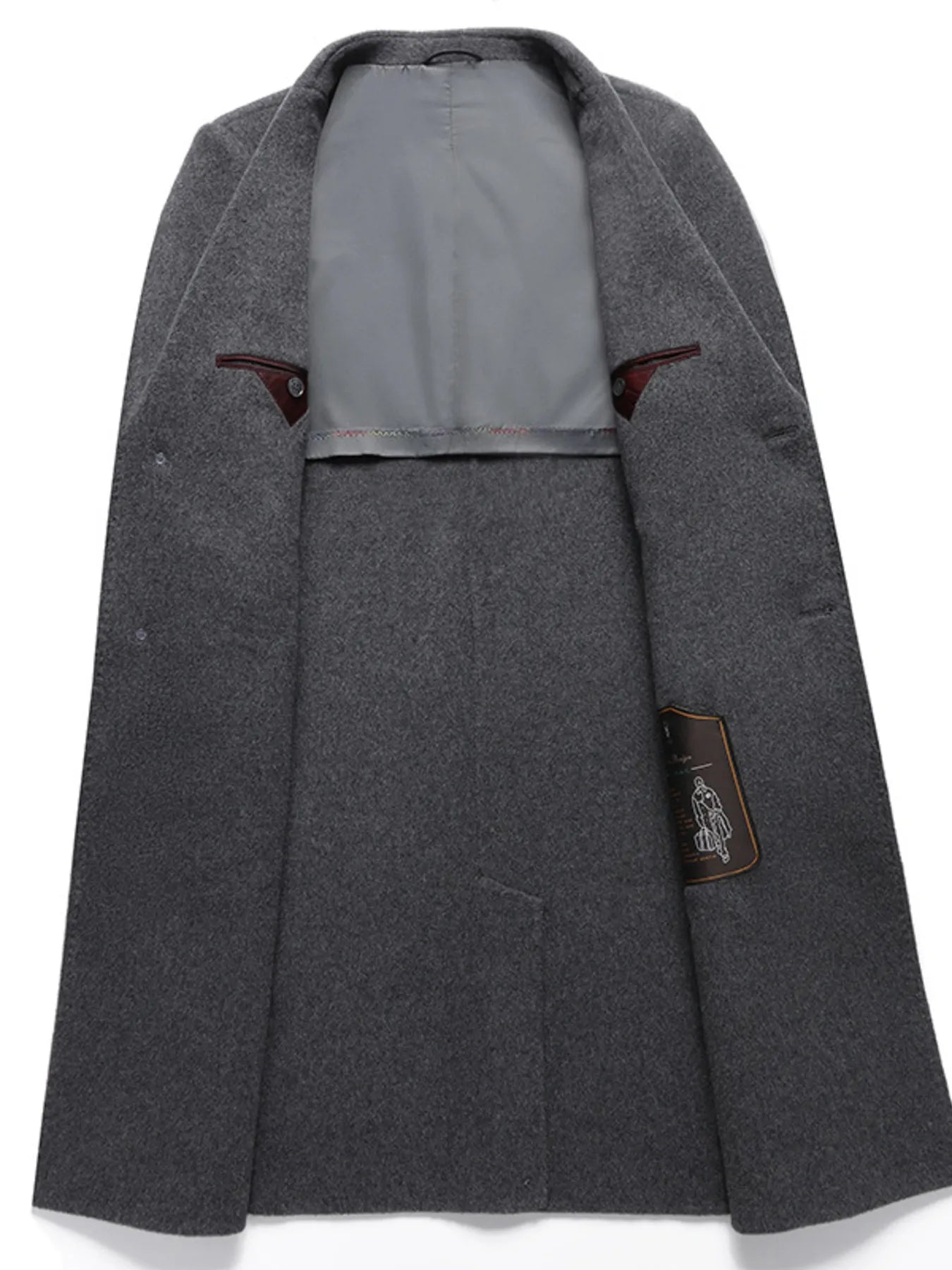 Men's Plus Size Lapel Collar Long Coat OutfitFlow