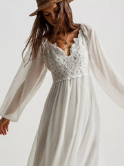 Boho Chic Crochet Lace Maxi Dress OutfitFlow