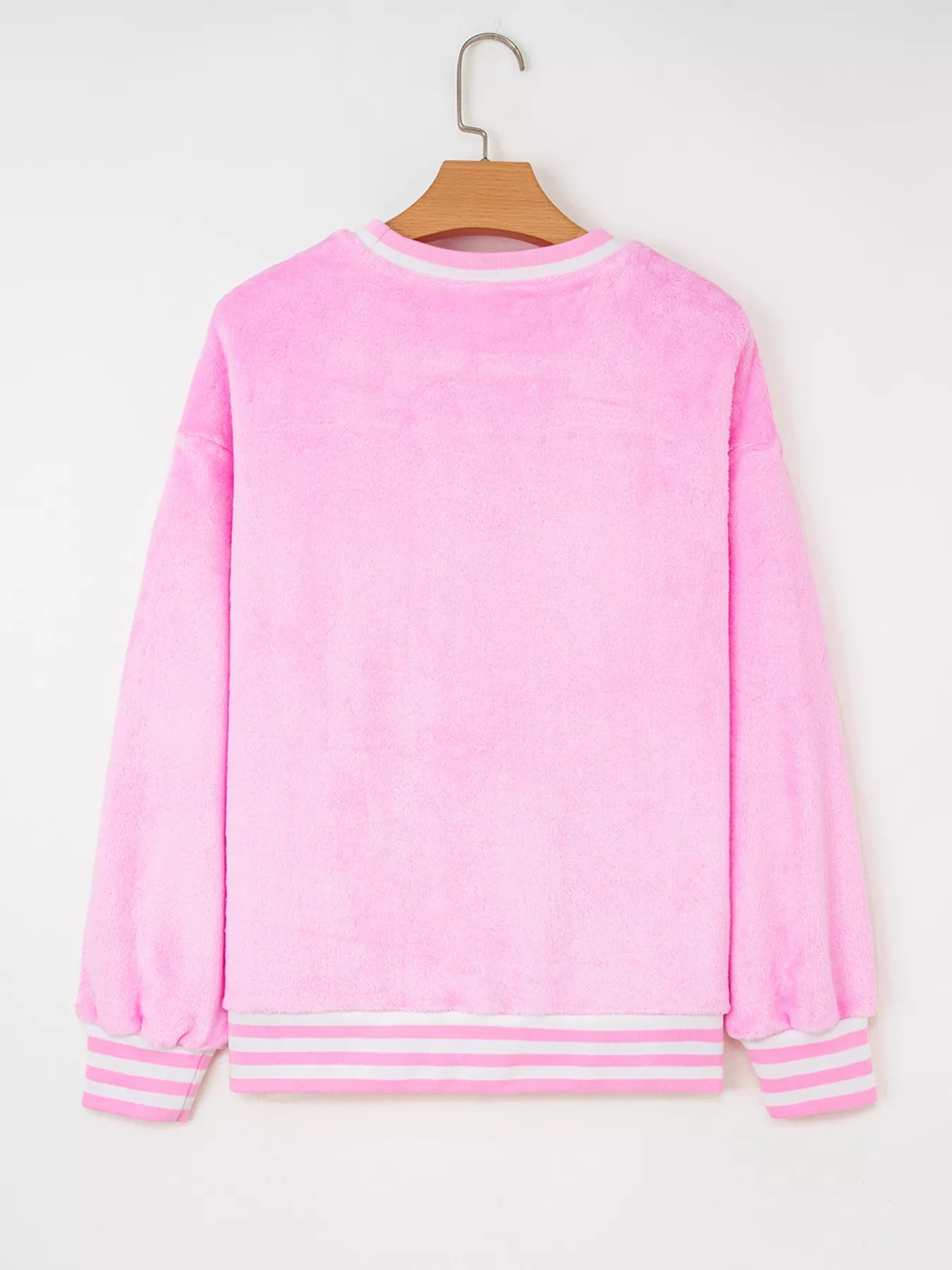 Sequin Chenille MERRY Graphic Plush Sweatshirt OutfitFlow