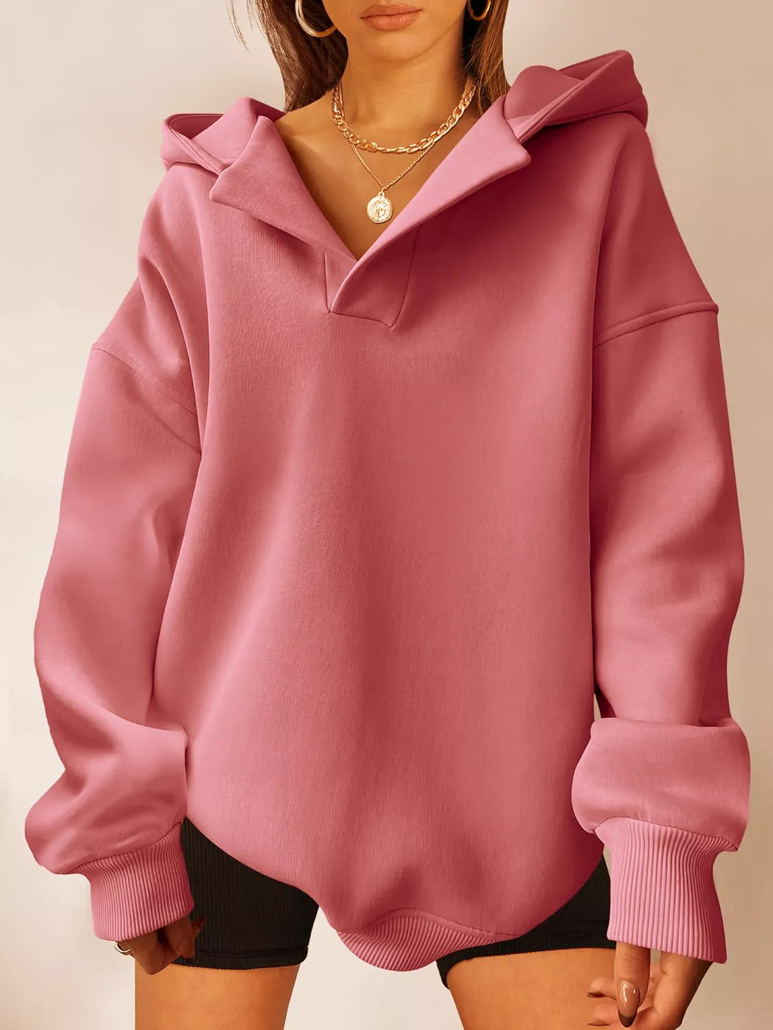 Dropped Shoulder Long Sleeve Sweatshirt OutfitFlow