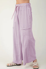 Wide-Leg Cargo Pants with Drawstring Waist OutfitFlow