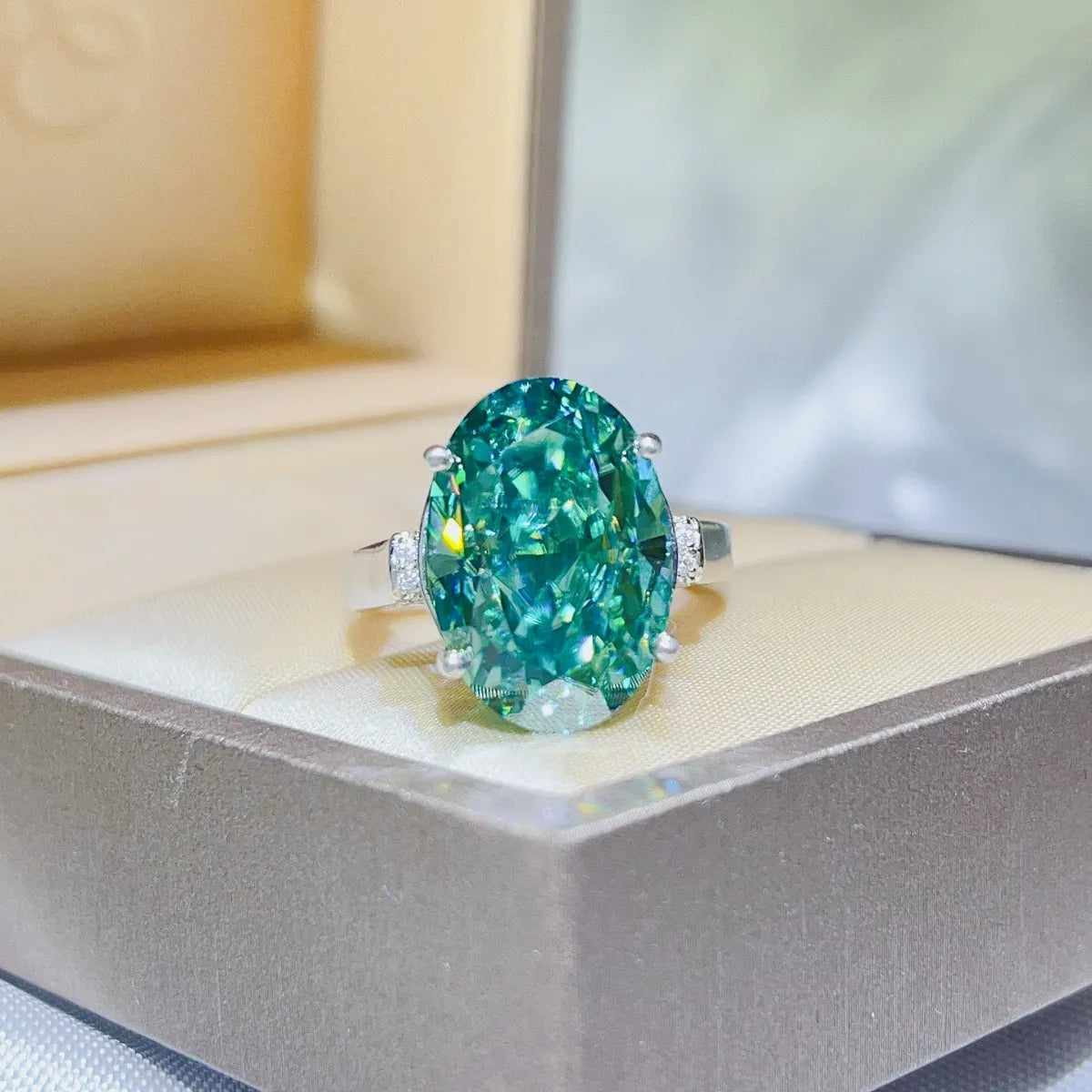 5 Carat Moissanite 925 Sterling Silver Ring OutfitFlow