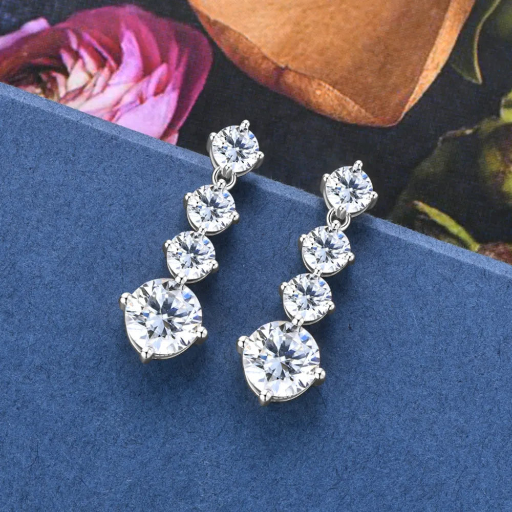 4 Carat Moissanite 925 Sterling Silver Earrings OutfitFlow