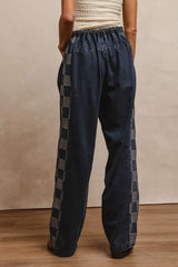 BiBi Washed Denim Mix And Match Long Pants OutfitFlow