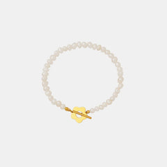 Titanium Steel Pearl Flower Bracelet OutfitFlow