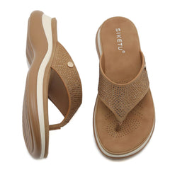 Toe Post Flats Sandals Brown OutfitFlow