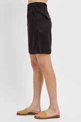 RISEN High Rise Pleated Front Shorts OutfitFlow