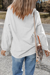 Sequin Lucky Clover Round Neck Long Sleeve Sweatshirt OutfitFlow