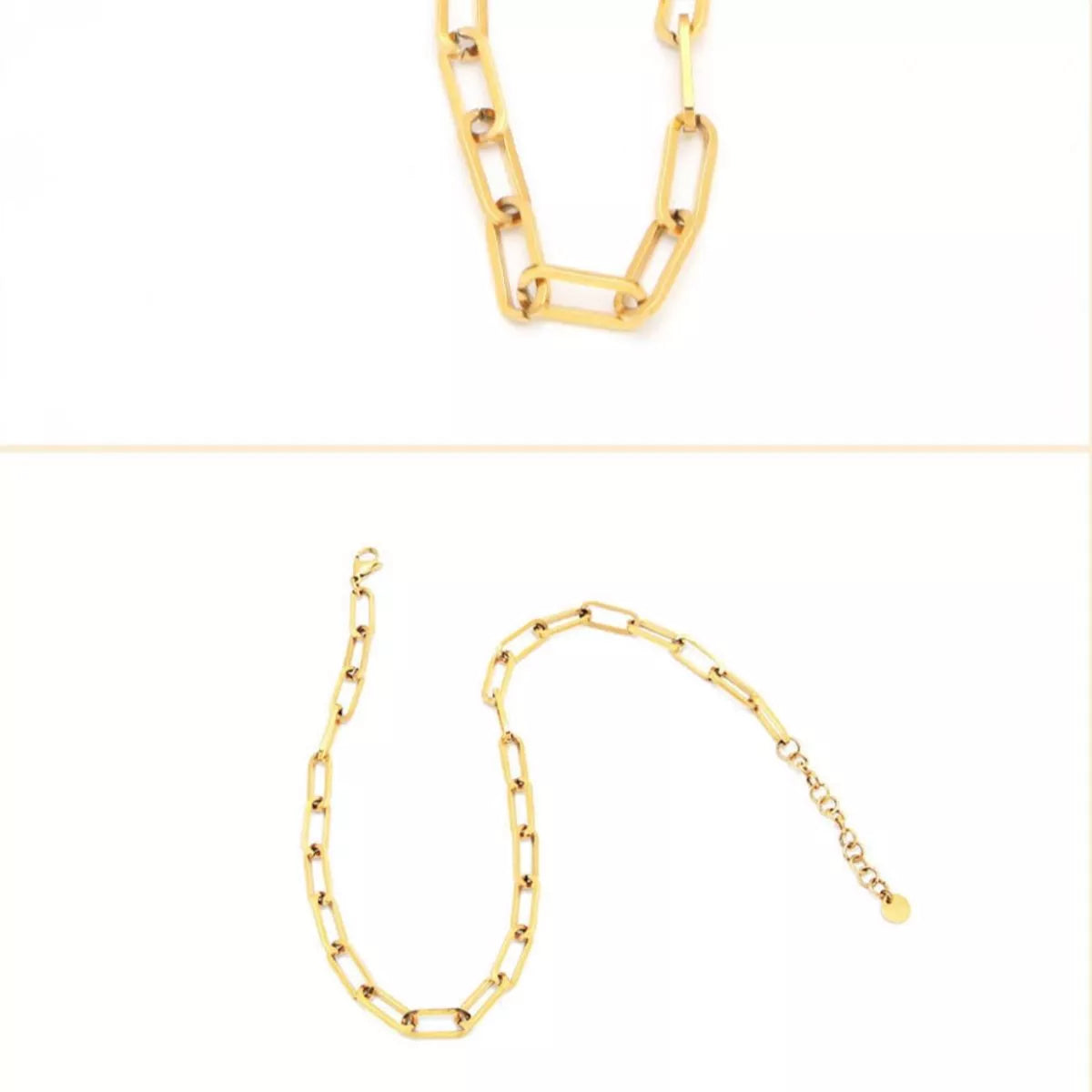 18K Gold-Plated Chain Necklace OutfitFlow
