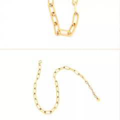 18K Gold-Plated Chain Necklace OutfitFlow