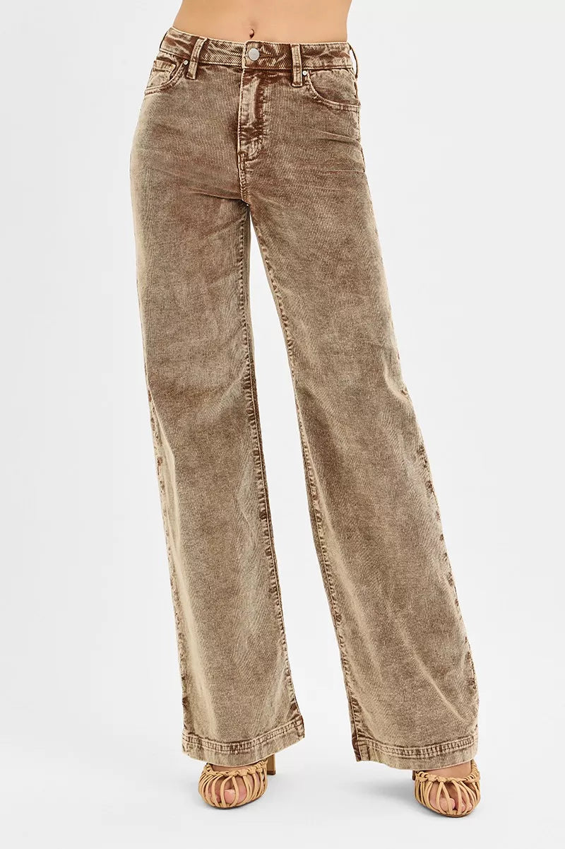 RISEN High Rise Wide Leg Corduroy Jeans OutfitFlow