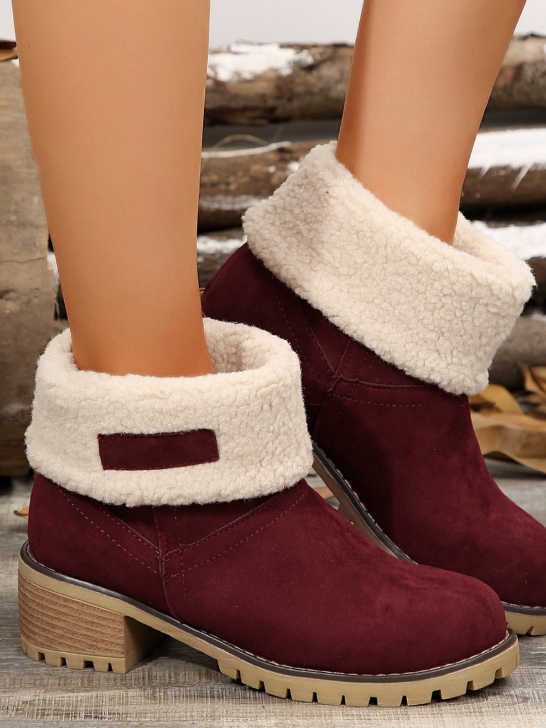 Outfit Flow - Thermal Fuzzy Block Heel Boots