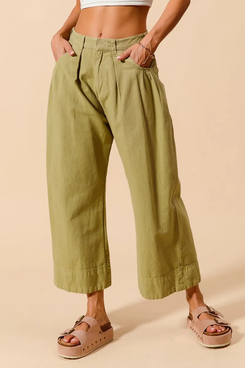 SO ME Mid Rise Wide Leg Chino Pants With Pockets OutfitFlow