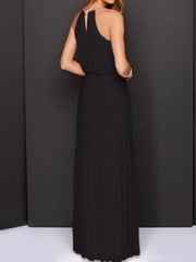 Pleated Sleeveless Maxi Tank Dress OutfitFlow