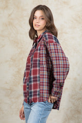 Outfit Flow - Plaid Collared Neck Button Up Long Sleeve Shirt