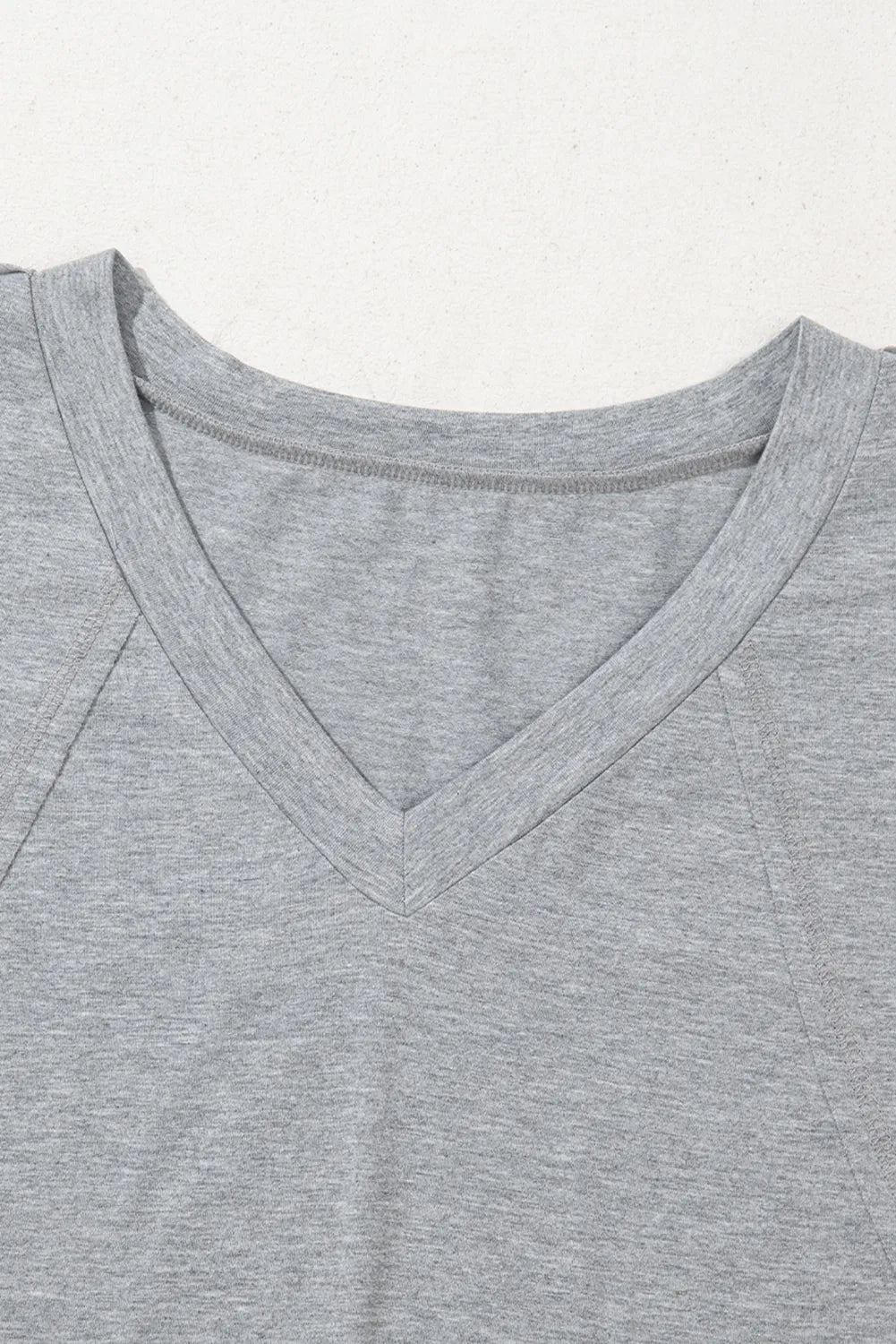 High Raglan Half Sleeve V Neck Oversized T Shirt OutfitFlow