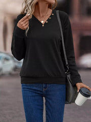 V-Neck Long Sleeve T-Shirt OutfitFlow
