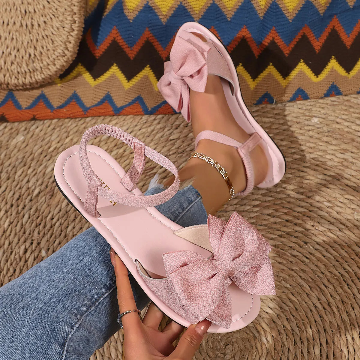 Open Toe Flats Sandals Dusty Pink OutfitFlow