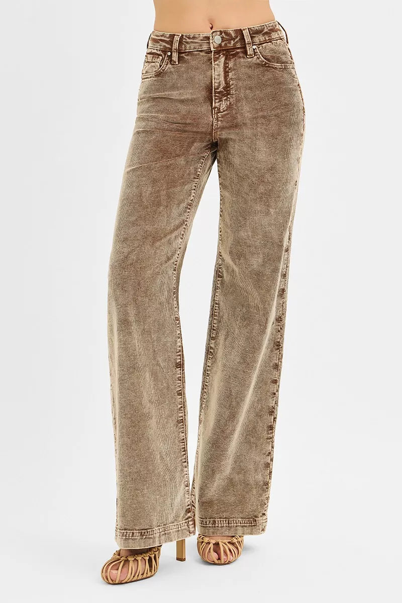 RISEN High Rise Wide Leg Corduroy Jeans OutfitFlow