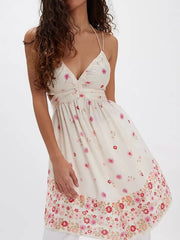 Floral Print Cutout Cami Dress OutfitFlow