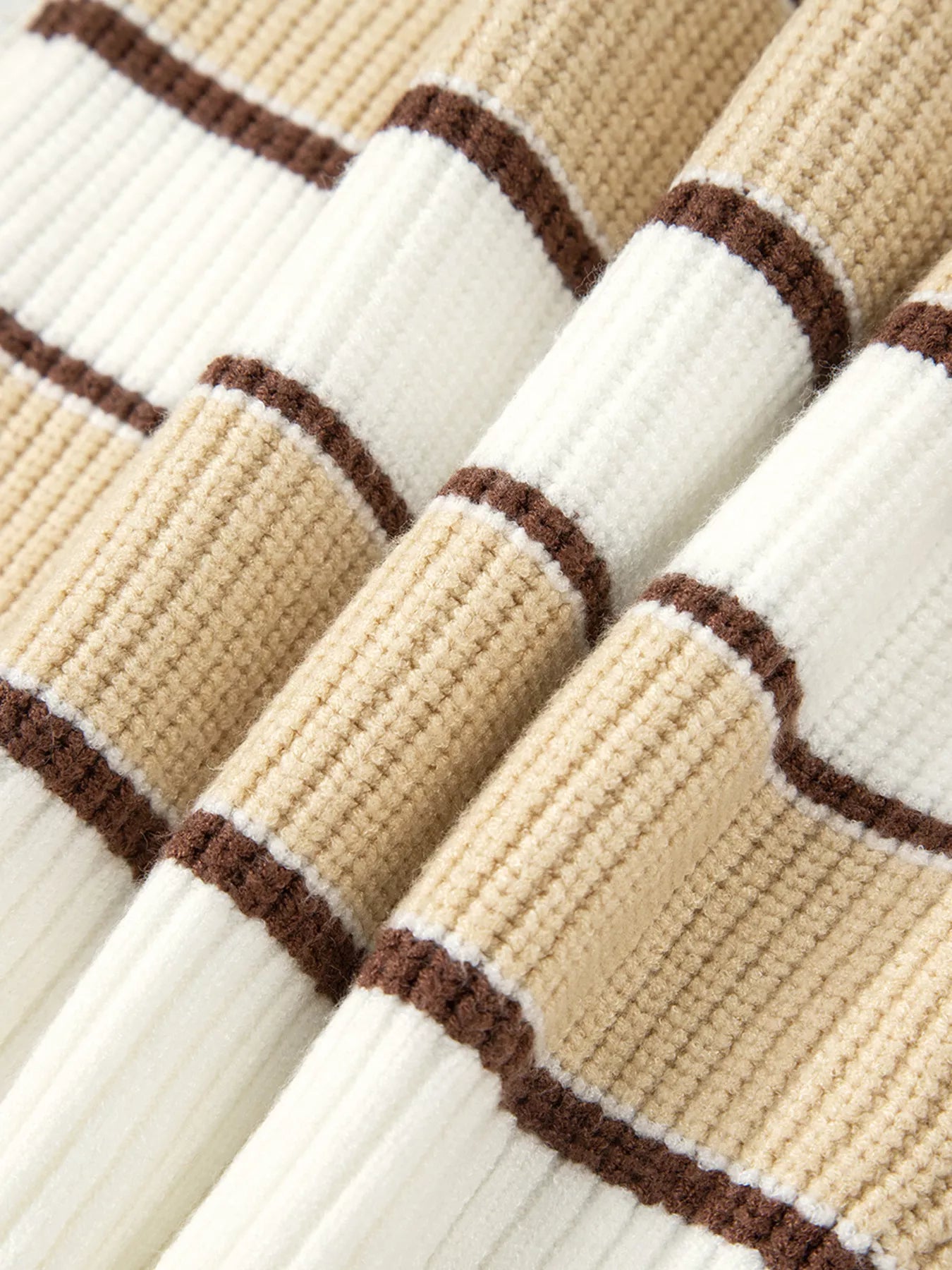 Stripe Half Zip Drop Shoulder Sweater OutfitFlow